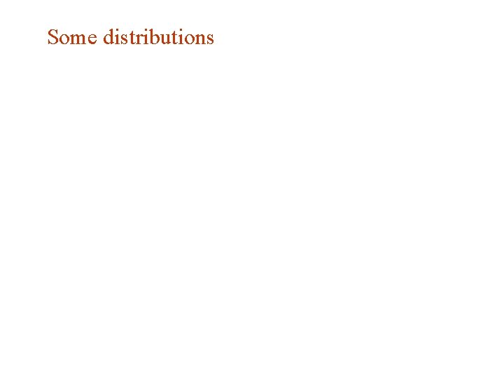 Some distributions Some distributions