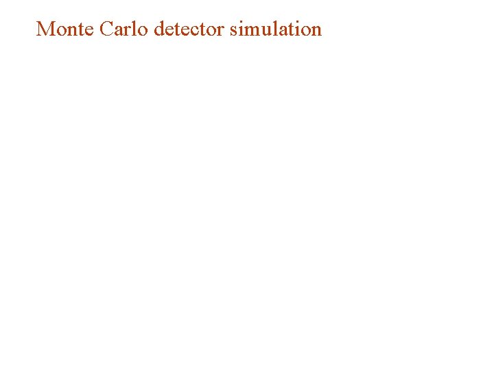 Monte Carlo detector simulation Monte Carlo detector simulation