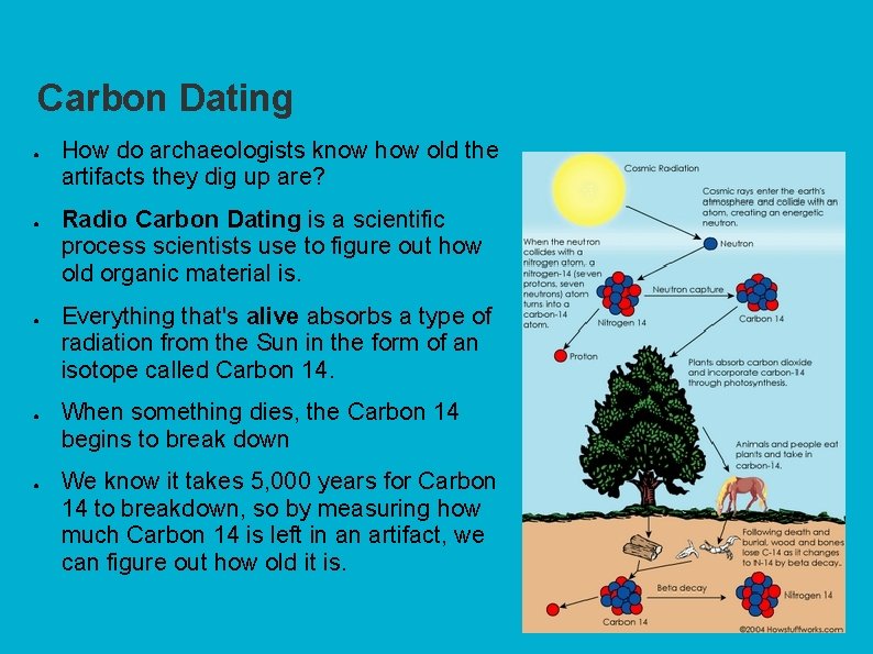 Carbon Dating ● ● ● How do archaeologists know how old the artifacts they