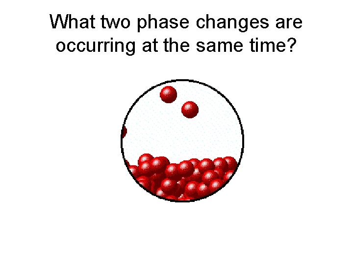 What two phase changes are occurring at the same time? 
