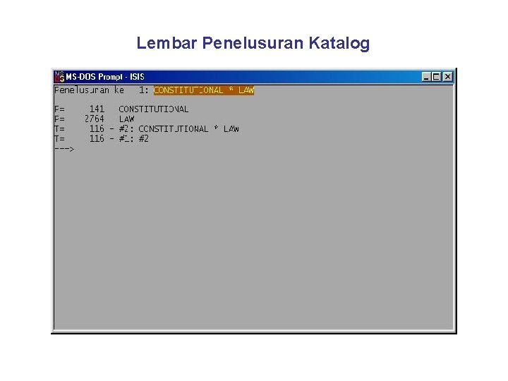 Lembar Penelusuran Katalog 