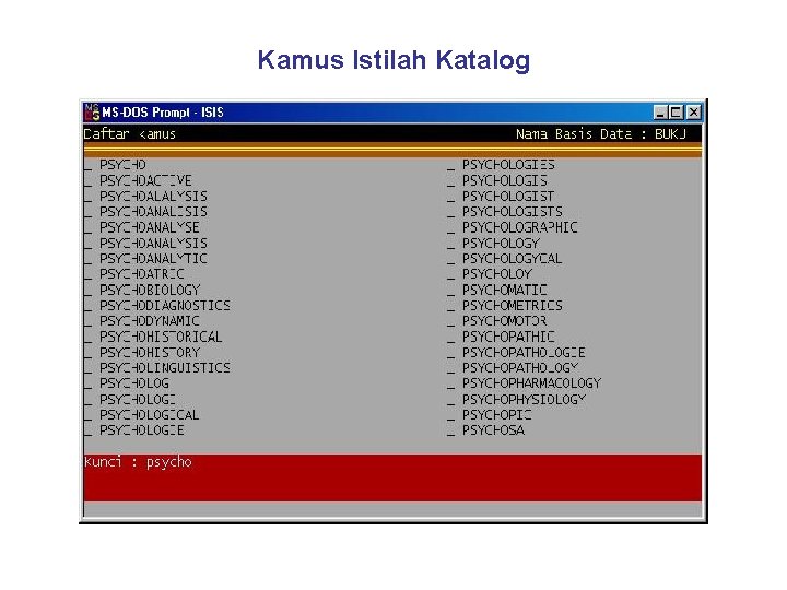 Kamus Istilah Katalog 