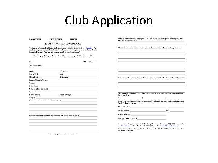 Club Application 