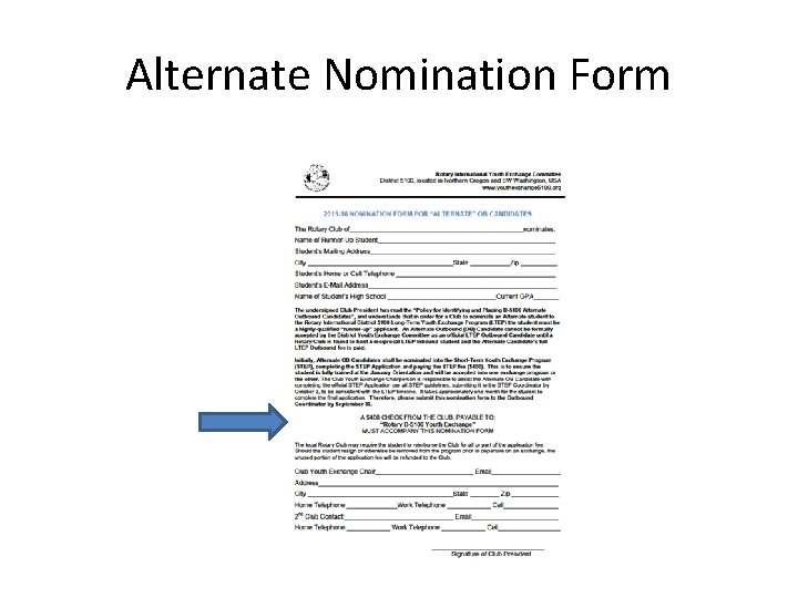 Alternate Nomination Form 