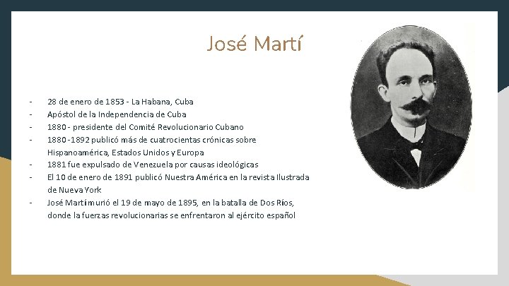 José Martí - 28 de enero de 1853 - La Habana, Cuba Apóstol de