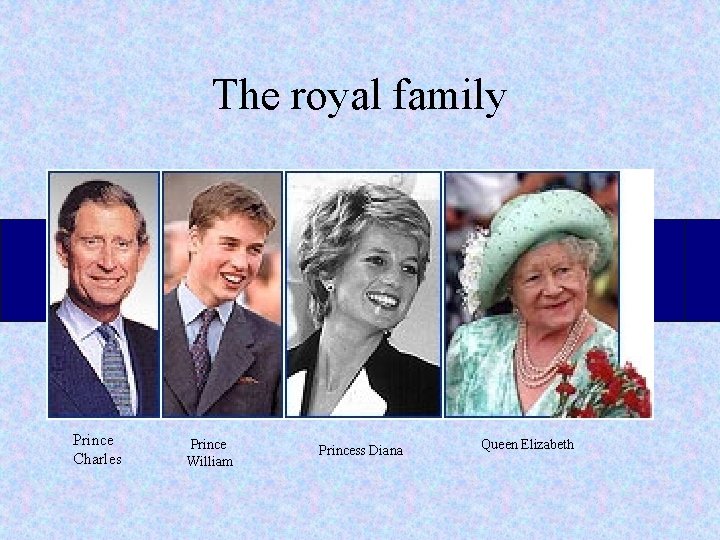 The royal family Prince Charles Prince William Princess Diana Queen Elizabeth 