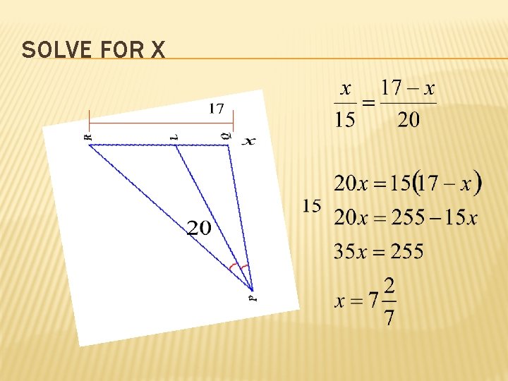 SOLVE FOR X  SOLVE FOR X