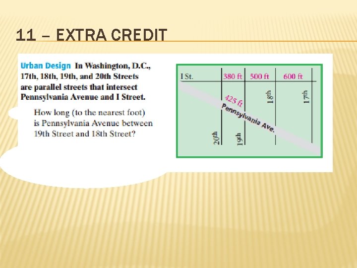 11 – EXTRA CREDIT  11 – EXTRA CREDIT