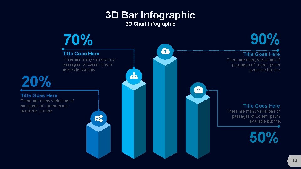 3 D Bar Infographic 3 D Chart Infographic 70% Title Goes Here There are