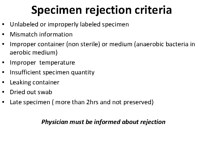 Specimen Collection Lab 4 Specimen collection Why specimen