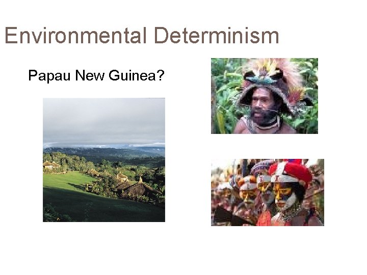 Environmental Determinism Papau New Guinea? 