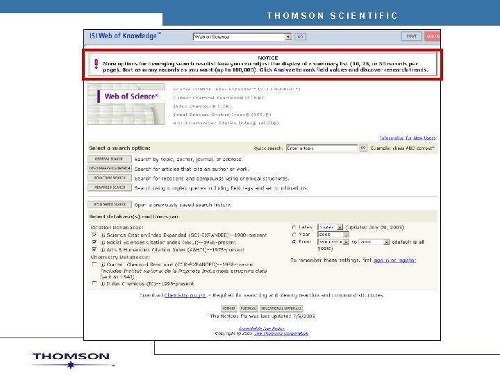 THOMSON SCIENTIFIC 