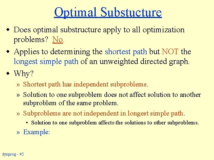Dynamic Programming Several problems Principle of dynamic programming