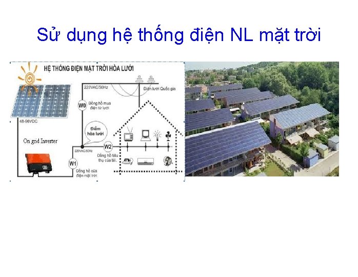 Sử dụng hệ thống điện NL mặt trời 