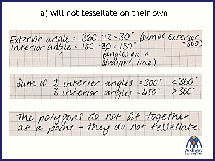 a) will not tessellate on their own 