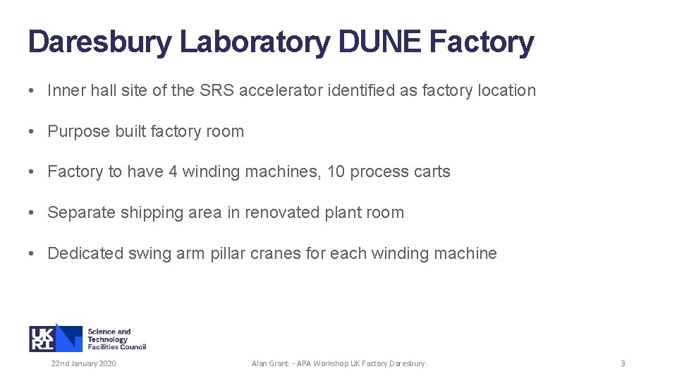 Daresbury Laboratory DUNE Factory • Inner hall site of the SRS accelerator identified as