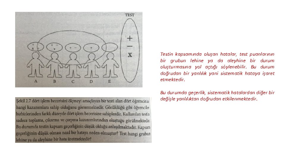 Testin kapsamında oluşan hatalar, test puanlarının bir grubun lehine ya da aleyhine bir durum