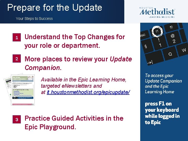 Prepare for the Update Your Steps to Success 1 • Understand the Top Changes