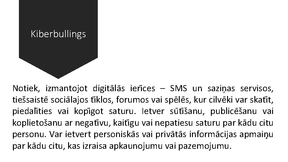 Kiberbullings Notiek, izmantojot digita la s ieri ces – SMS un saziņas servisos, ties