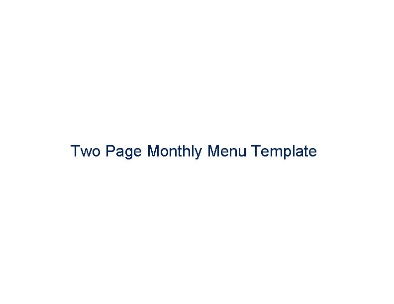 Two Page Monthly Menu Template 