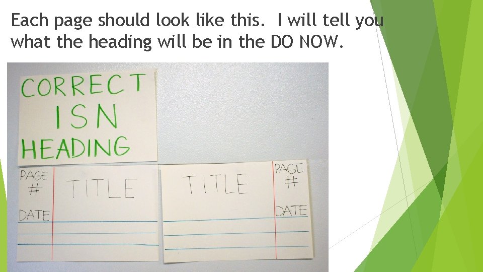 Each page should look like this. I will tell you what the heading will