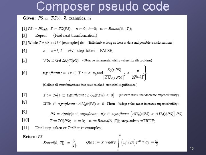 Composer pseudo code 15 