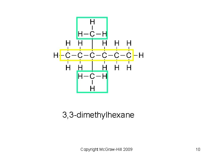 3, 3 -dimethylhexane Copyright Mc. Graw-Hill 2009 10 