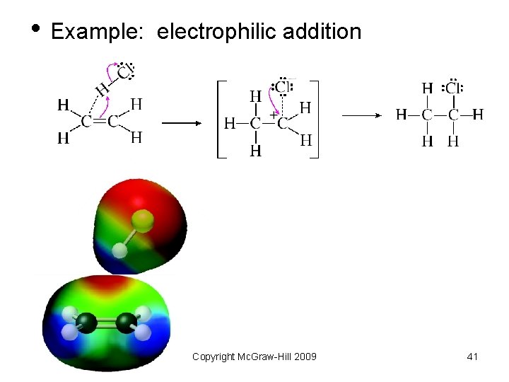  • Example: electrophilic addition Copyright Mc. Graw-Hill 2009 41 