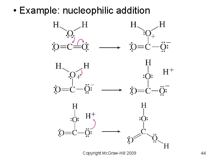 • Example: nucleophilic addition Copyright Mc. Graw-Hill 2009 44 