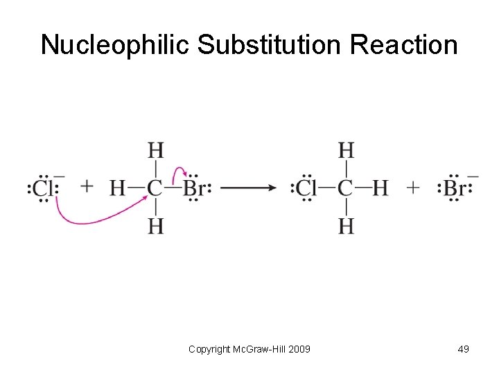 Nucleophilic Substitution Reaction Copyright Mc. Graw-Hill 2009 49 