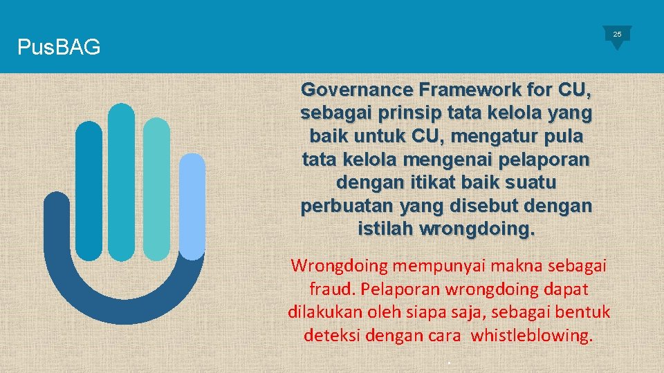 25 Pus. BAG Governance Framework for CU, sebagai prinsip tata kelola yang baik untuk