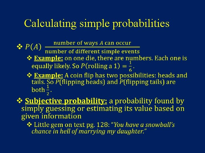 Calculating simple probabilities • 