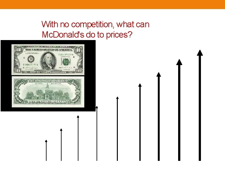 With no competition, what can Mc. Donald's do to prices? 