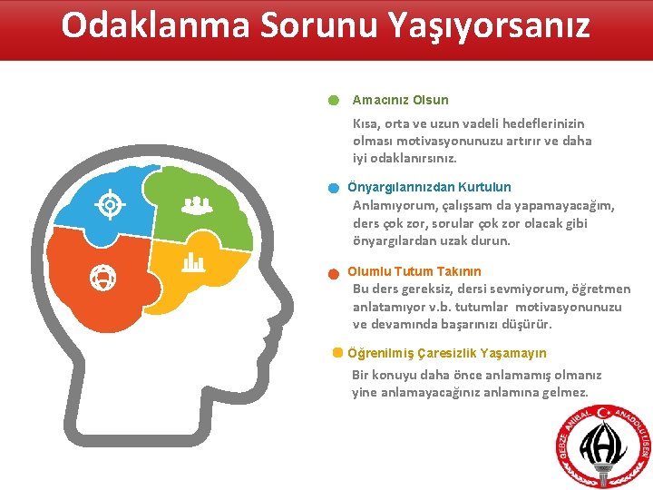 Odaklanma Sorunu Yaşıyorsanız Amacınız Olsun Kısa, orta ve uzun vadeli hedeflerinizin olması motivasyonunuzu artırır