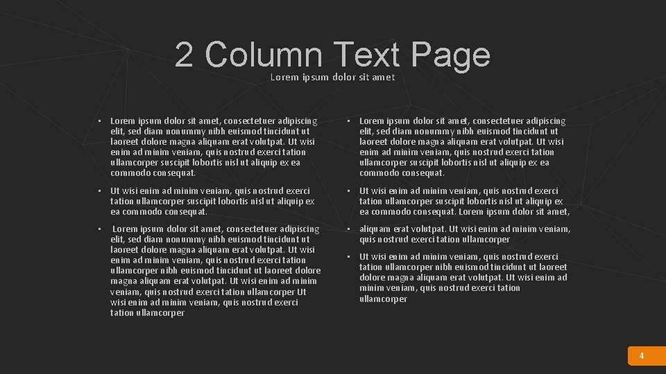 2 Column Text Page Lorem ipsum dolor sit amet • Lorem ipsum dolor sit