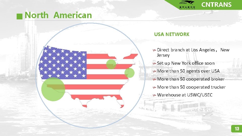 CNTRANS North American USA NETWORK Direct Jersey Set branch at Los Angeles，New up New