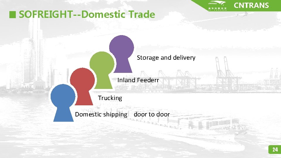 SOFREIGHT--Domestic Trade CNTRANS Storage and delivery Inland Feederr Trucking Domestic shipping door to door