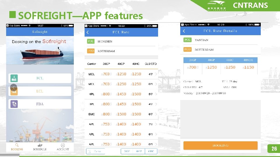 SOFREIGHT—APP features CNTRANS 26 