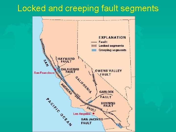 Locked and creeping fault segments 