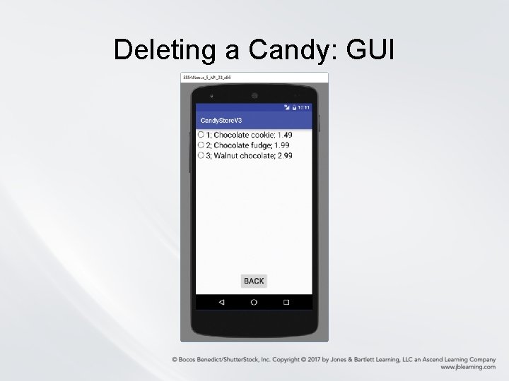 Deleting a Candy: GUI 