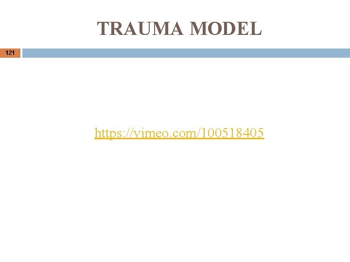 TRAUMA MODEL 121 https: //vimeo. com/100518405 TRAUMA MODEL 121 https: //vimeo. com/100518405