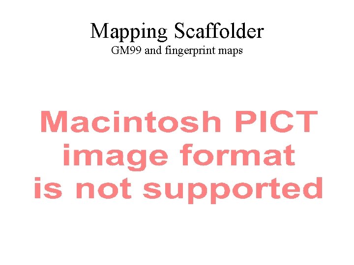 Mapping Scaffolder GM 99 and fingerprint maps 