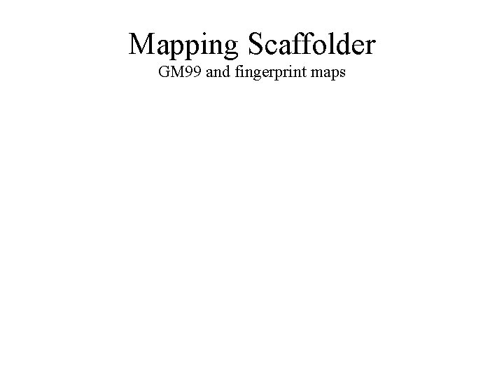 Mapping Scaffolder GM 99 and fingerprint maps 