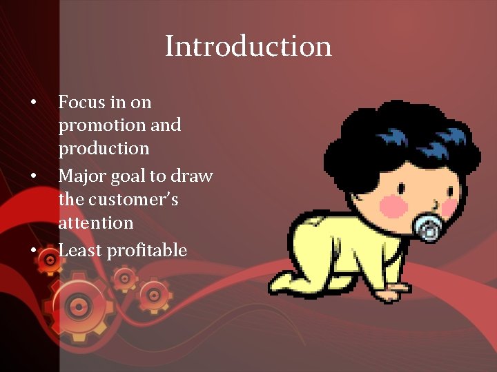 Introduction • • • Focus in on promotion and production Major goal to draw