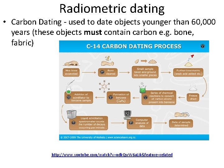Radiometric dating • Carbon Dating - used to date objects younger than 60, 000