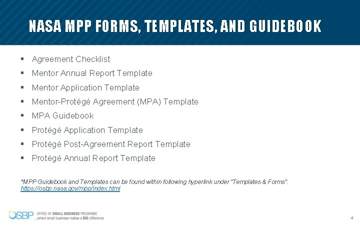 NASA MPP FORMS, TEMPLATES, AND GUIDEBOOK § Agreement Checklist § Mentor Annual Report Template