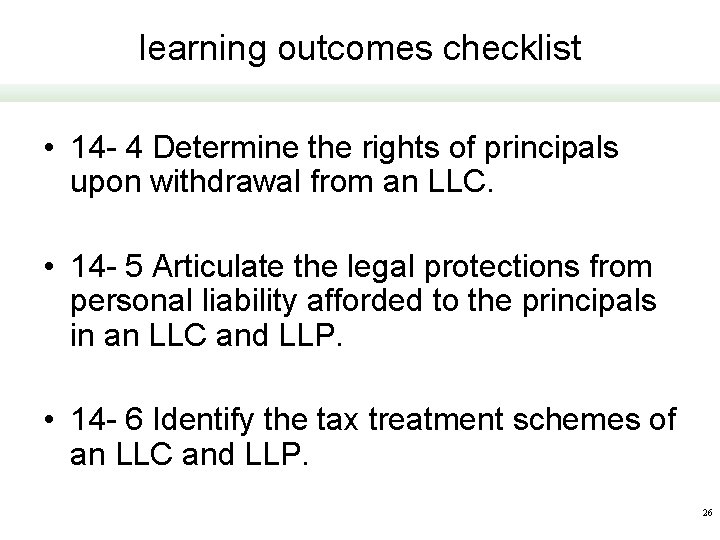 learning outcomes checklist • 14 - 4 Determine the rights of principals upon withdrawal