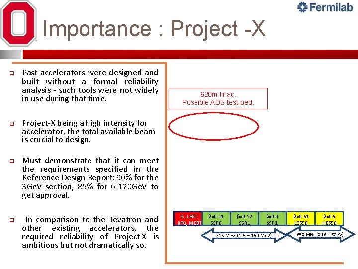Importance : Project -X q q Past accelerators were designed and built without a Importance : Project -X q q Past accelerators were designed and built without a