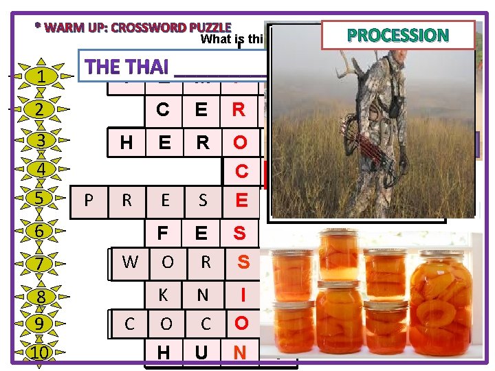 * WARM UP: CROSSWORD PUZZLE PROCESSION What is this? 1 T 2 3 4
