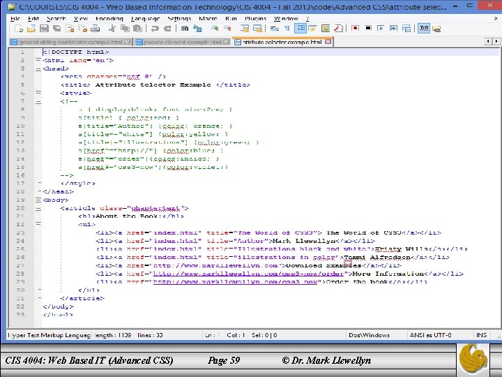 CIS 4004: Web Based IT (Advanced CSS) Page 59 © Dr. Mark Llewellyn 